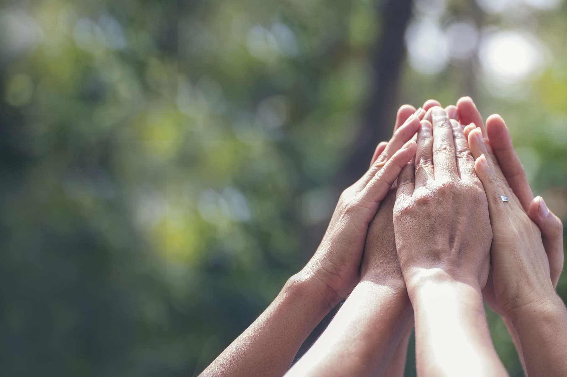 FreyMuT Partner, Leute legen ihre Hände aufeinander